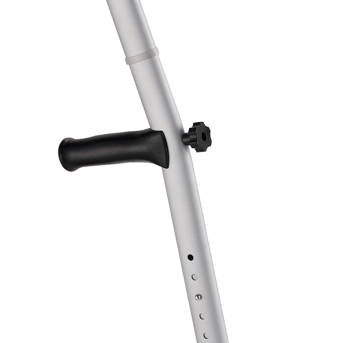 Evekare Heavy Duty Adjustable Underarm Walking Crutch, Lightweight Mobility Aid with Comfort Rubber Grip & Pad, Silver