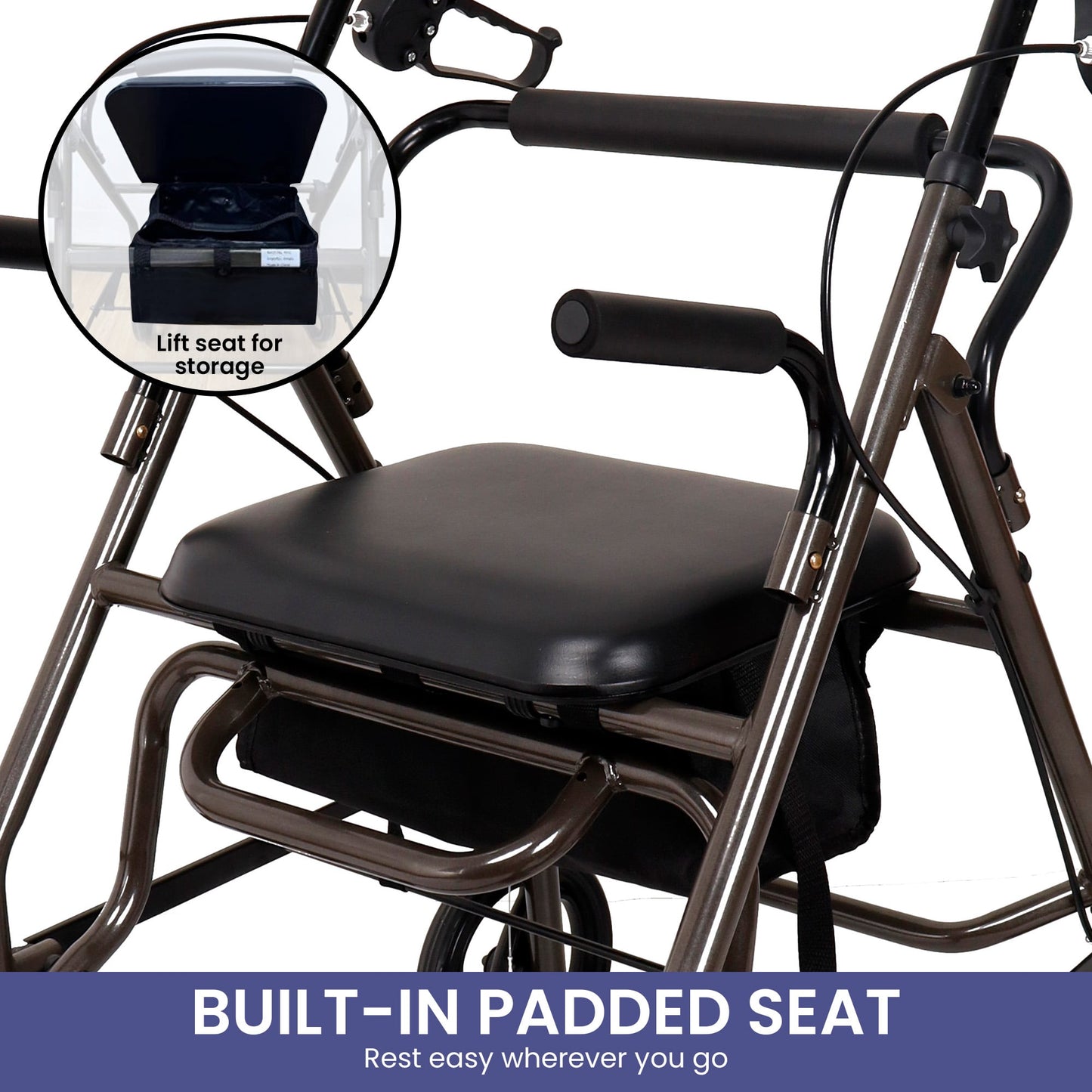 Orthonica Foldable Steel Frame Rollator Walker - Grey