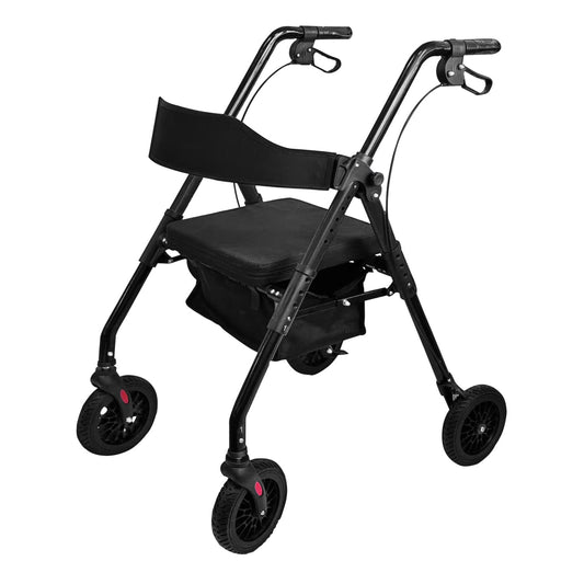 Orthonica Foldable Mobility Steel Rollator Walker 136kg Max Capacity Aid Seat