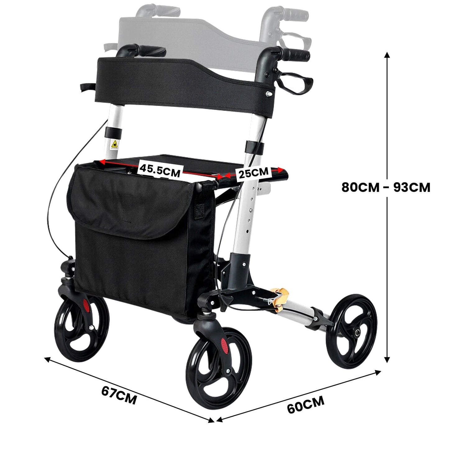 Orthonica Folding Rollator Walker Walking Mobility Aid