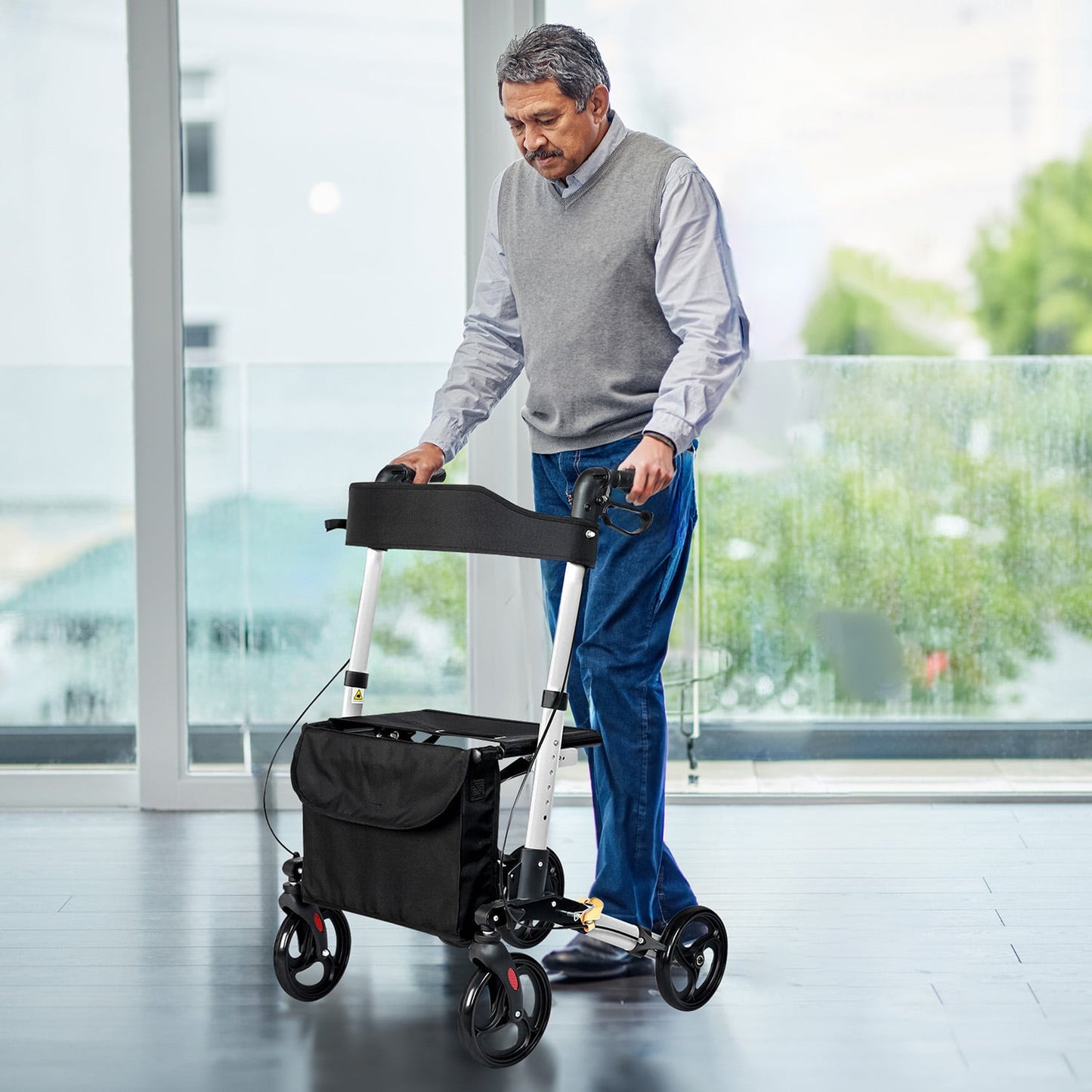 Orthonica Folding Rollator Walker Walking Mobility Aid