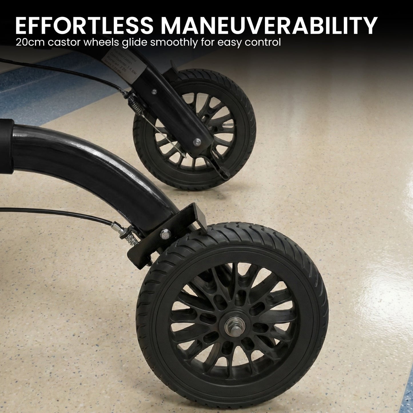 Orthonica Aluminium 2in1 Rollator Wheelchair with Foldable Frame Black & Silver