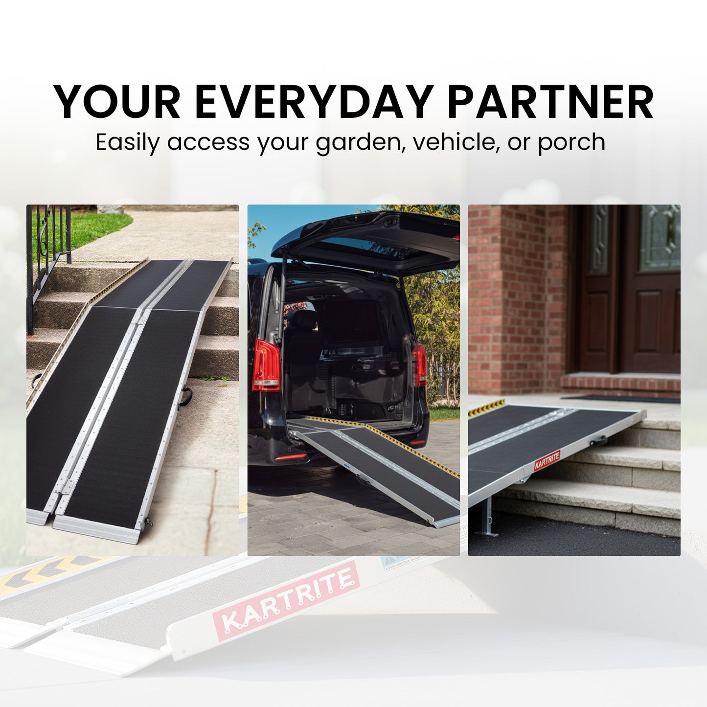 Kartrite Folding Aluminium Wheelchair Ramp 10FT Portable Mobility Access Ramp