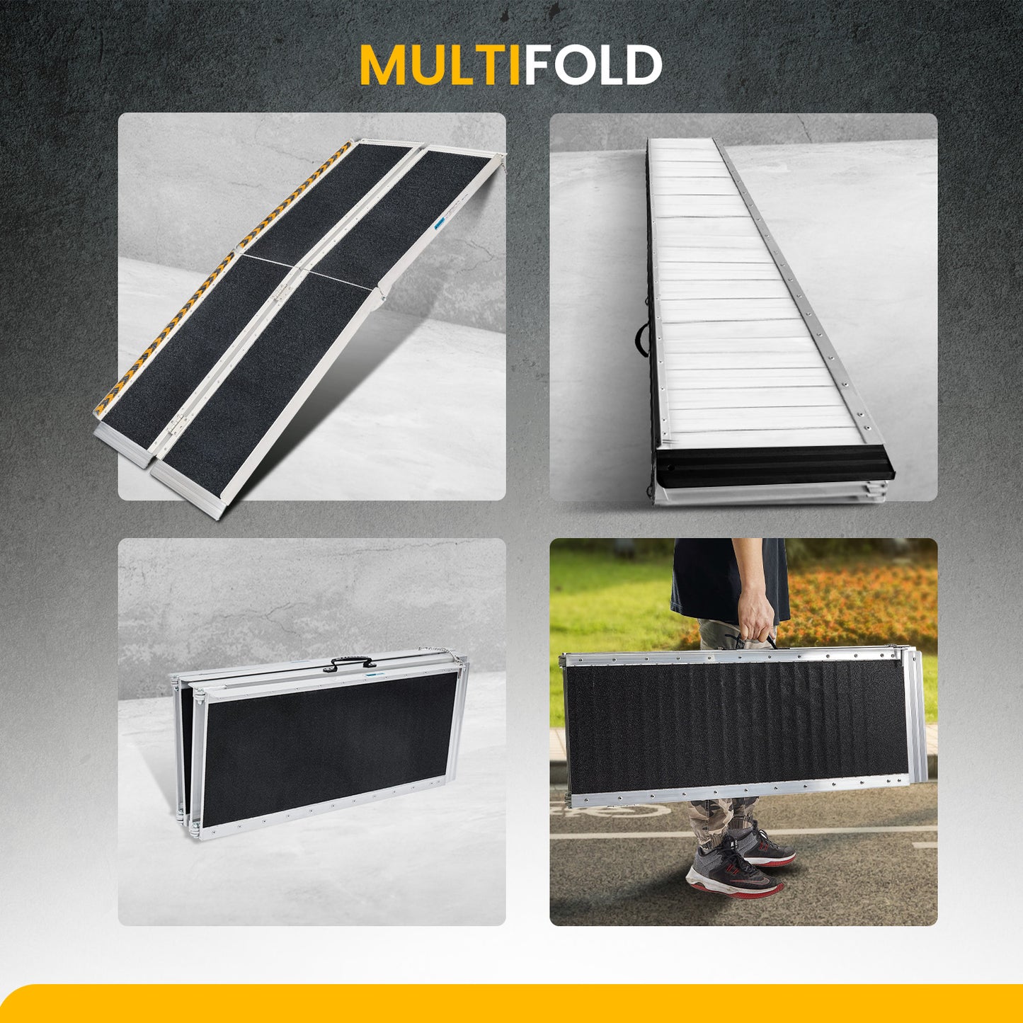 Kartrite Folding Aluminium Wheelchair Ramp 5FT Portable Mobility Access Ramp