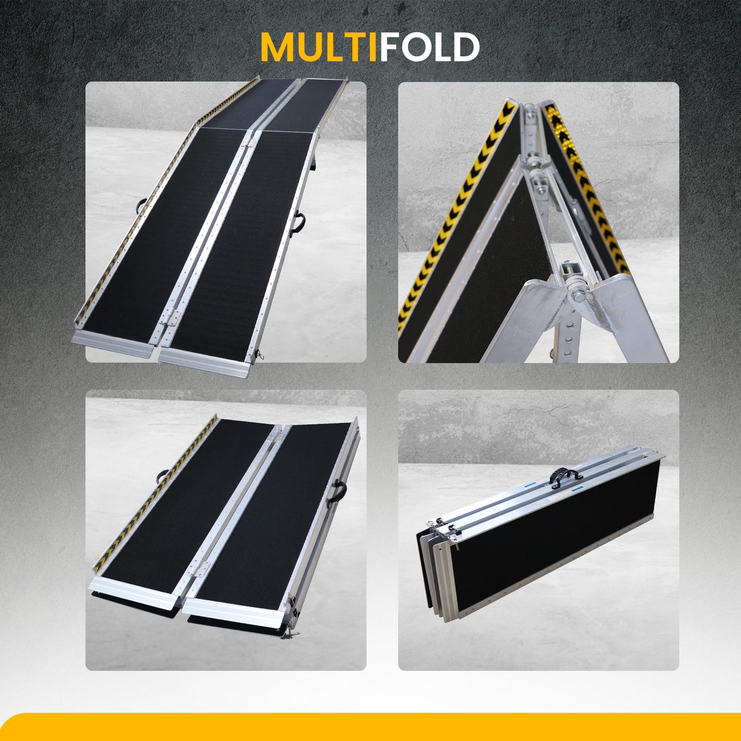 Kartrite Folding Aluminium Wheelchair Ramp 8FT Portable Mobility Access Ramp