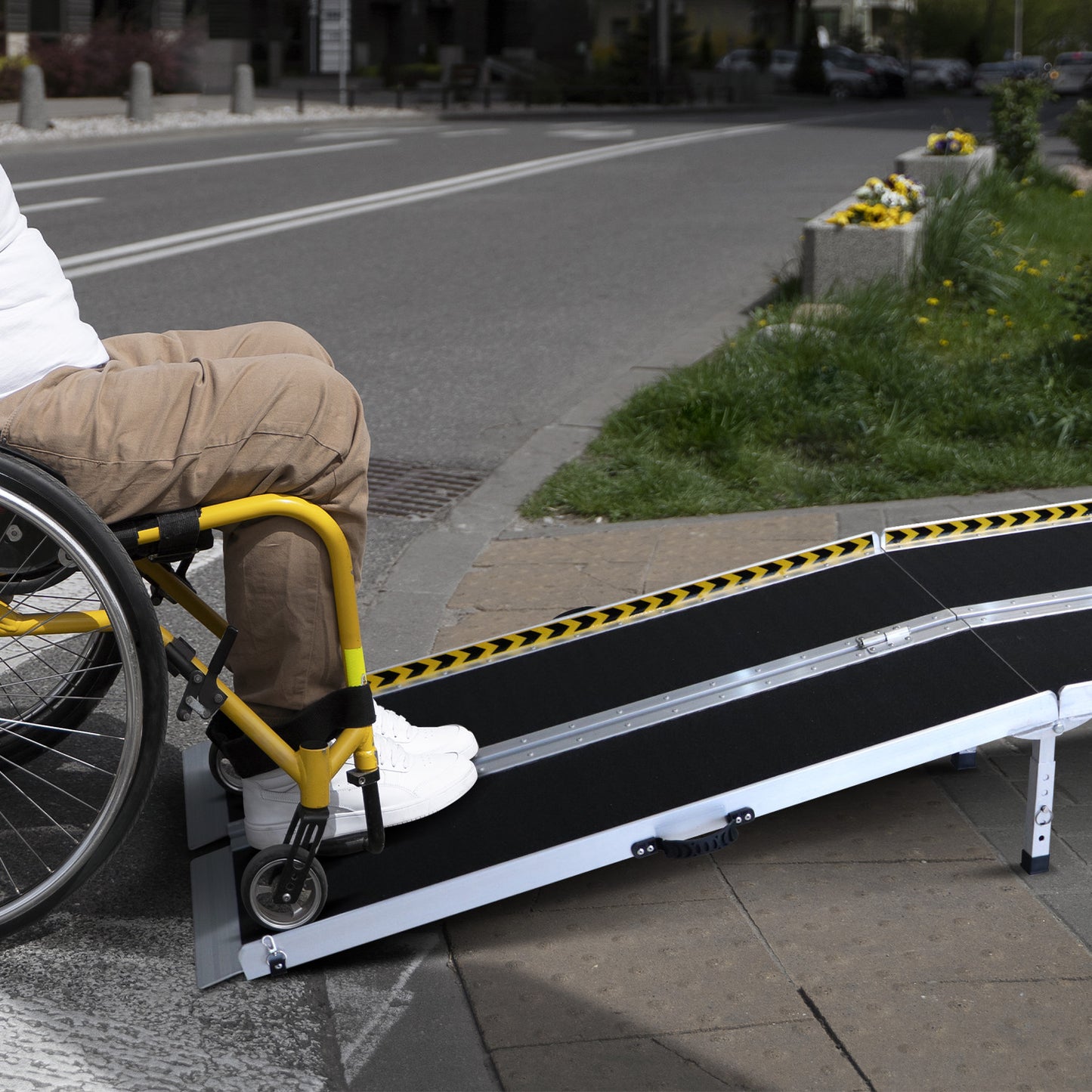 Kartrite Folding Aluminium Wheelchair Ramp 8FT Portable Mobility Access Ramp
