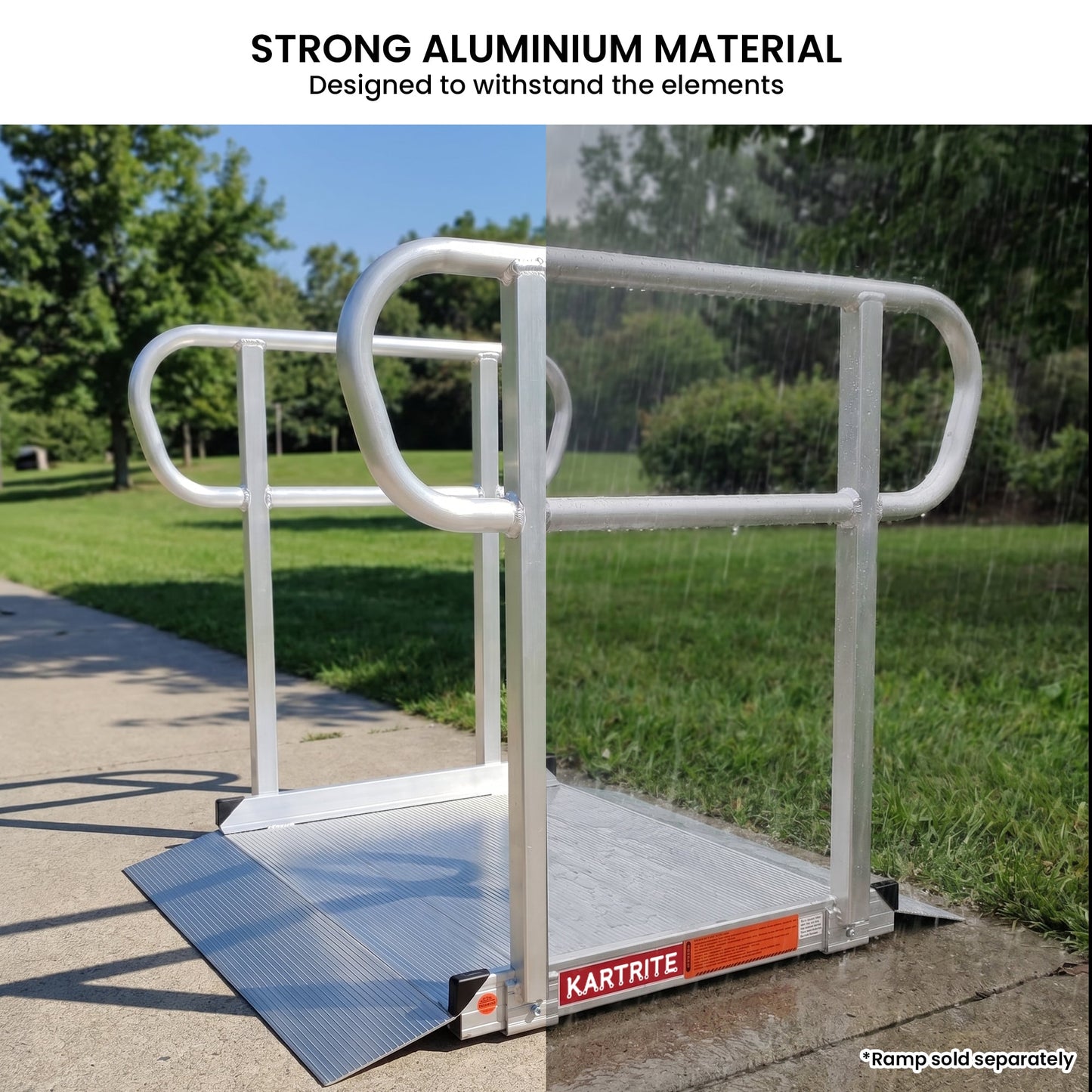 Kartrite Aluminium Safety Handrails for Kartrite 3ft Wheelchair Ramp