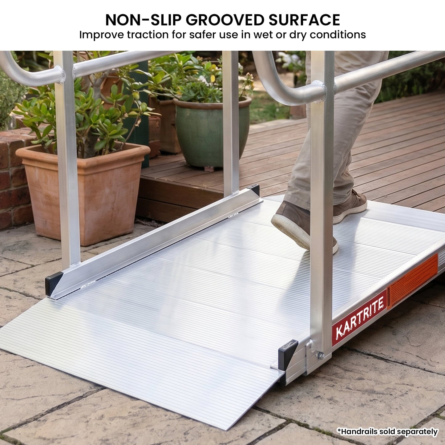 Kartrite 4ft Aluminium Wheelchair Ramp 380kg Capacity 93.5cm Width