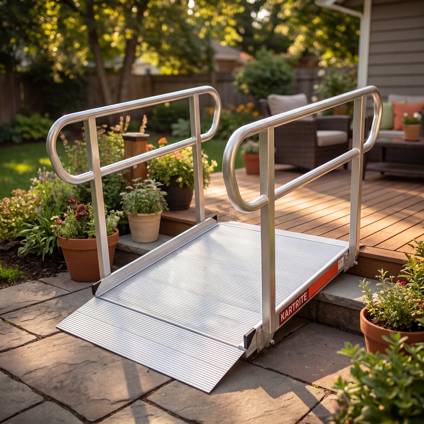 Kartrite Aluminium Safety Handrails for Kartrite 4ft Wheelchair Ramp