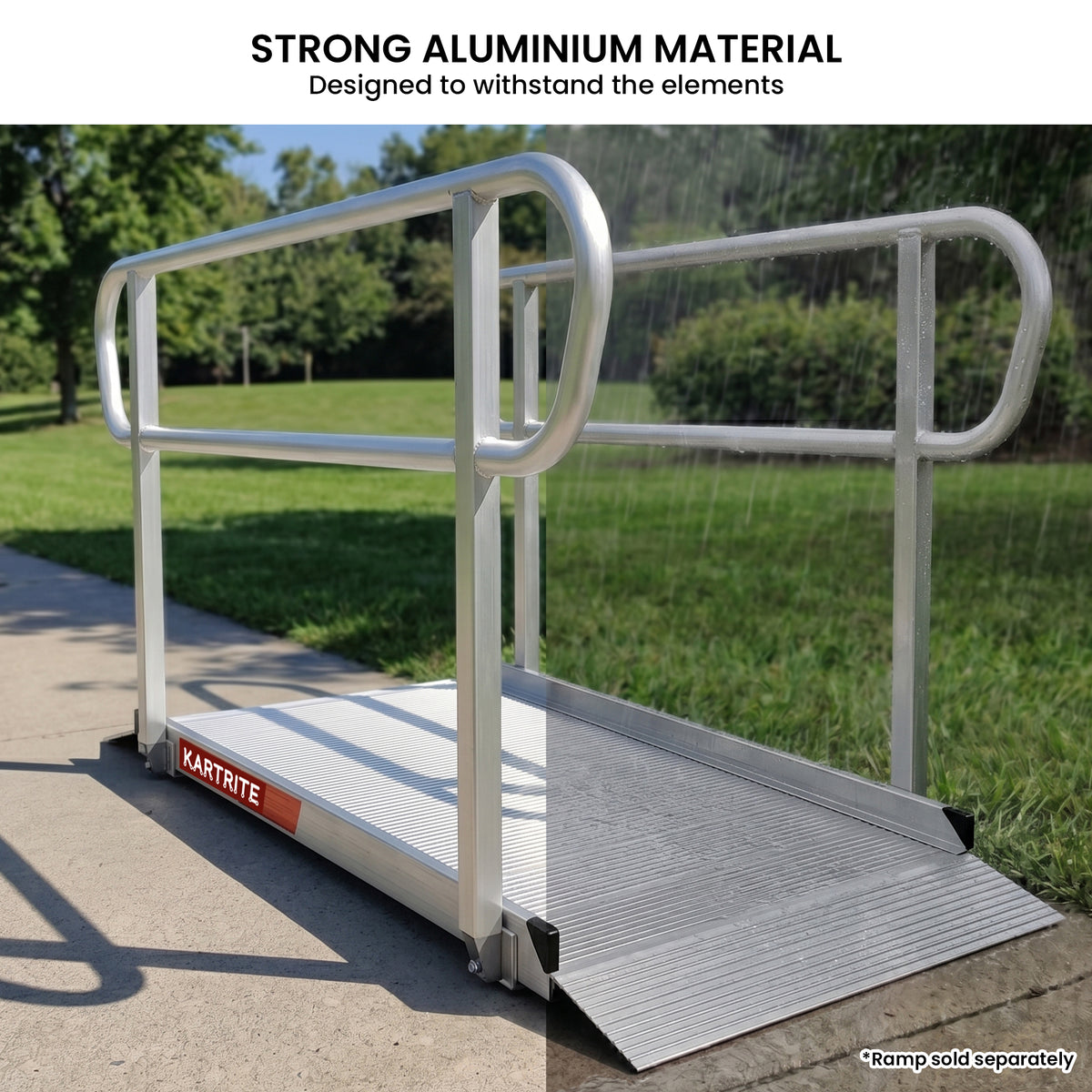 Kartrite Aluminium Safety Handrails for Kartrite 5ft Wheelchair Ramp