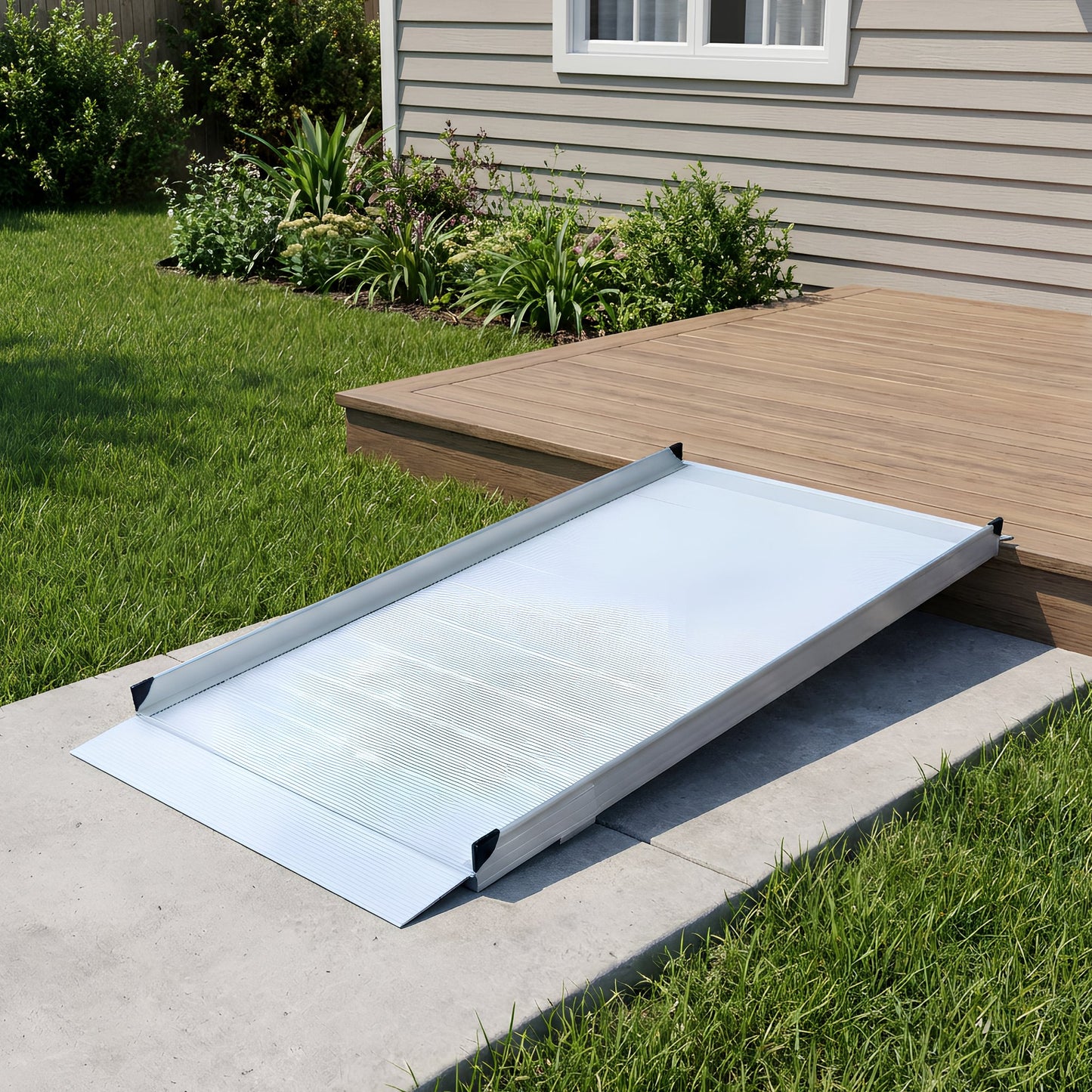 Kartrite 6ft Aluminium Wheelchair Ramp Non Slip Surface 386kg Capacity