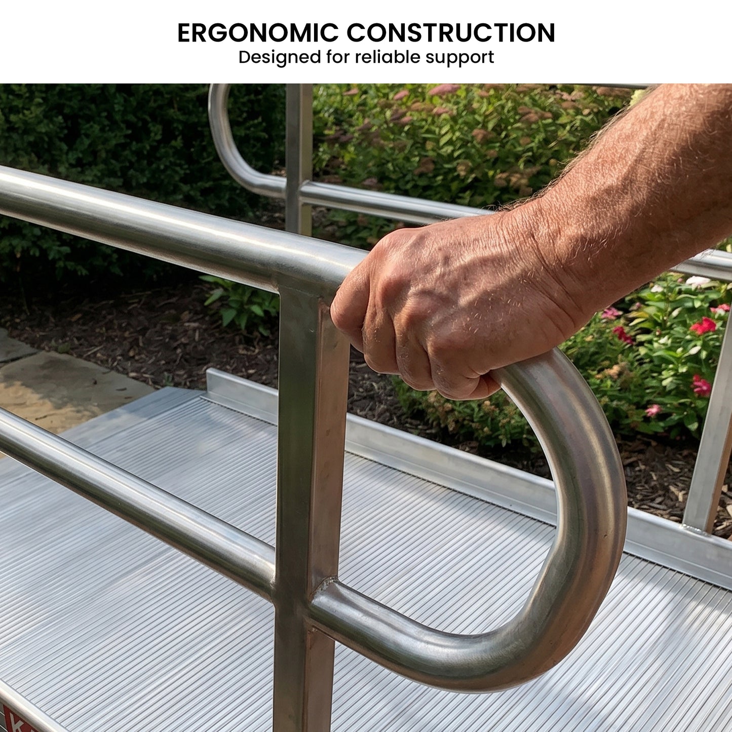 Kartrite 8ft Aluminium Wheelchair Ramp w/ Handrails 380kg Capacity 72cm Width