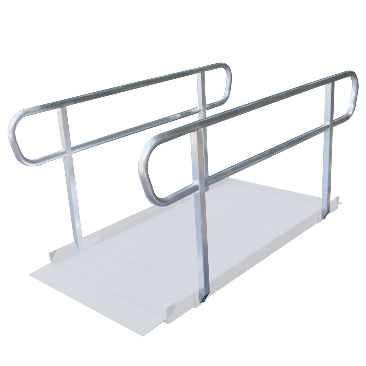Kartrite Aluminium Safety Handrails for 6ft Wheelchair Ramp - Rust Free Outdoor Support Side Rails for Mobility