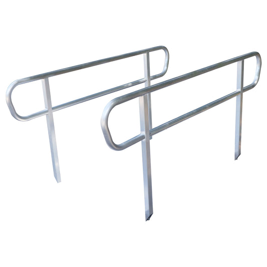 Kartrite Aluminium Safety Handrails for 6ft Wheelchair Ramp - Rust Free Outdoor Support Side Rails for Mobility