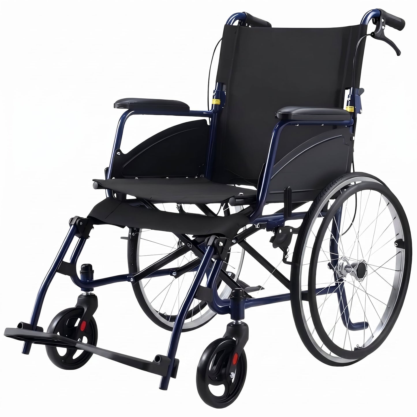 Orthonica 20in Self Propelled Foldable Steel Wheelchair Lightweight Portable